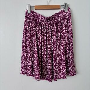 Loft by Ann Taylor burgundy floral skirt